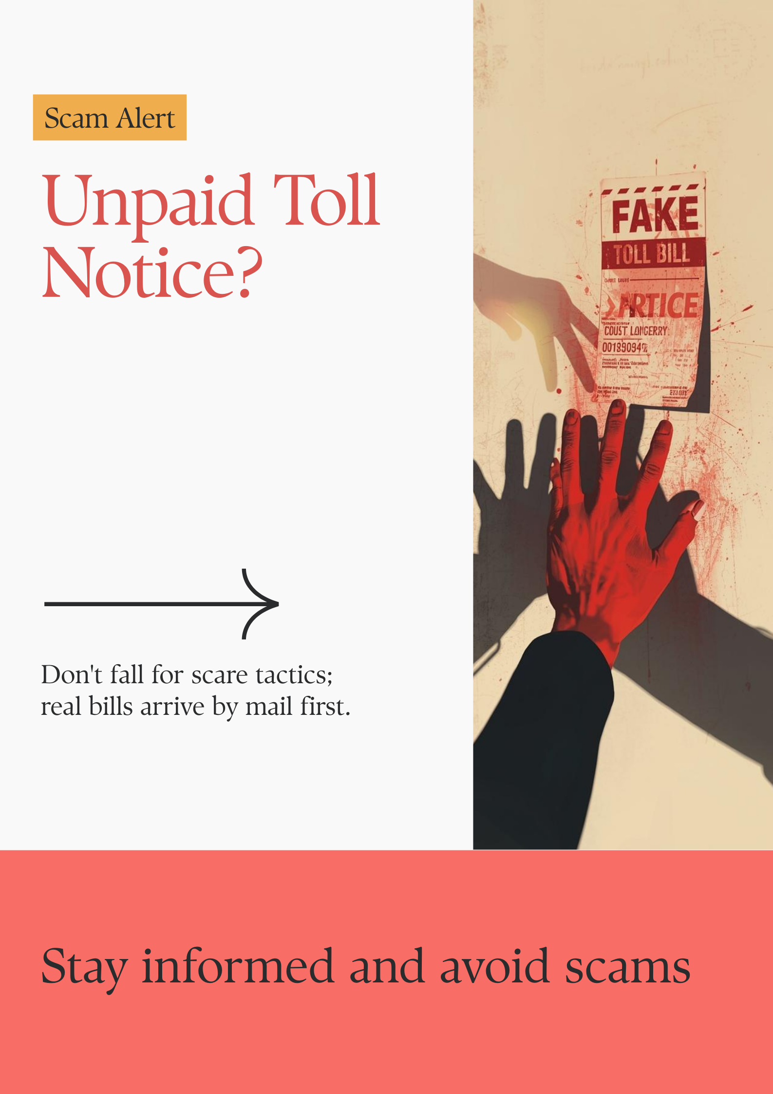 Fake toll scam text pattern that affects telecom networks